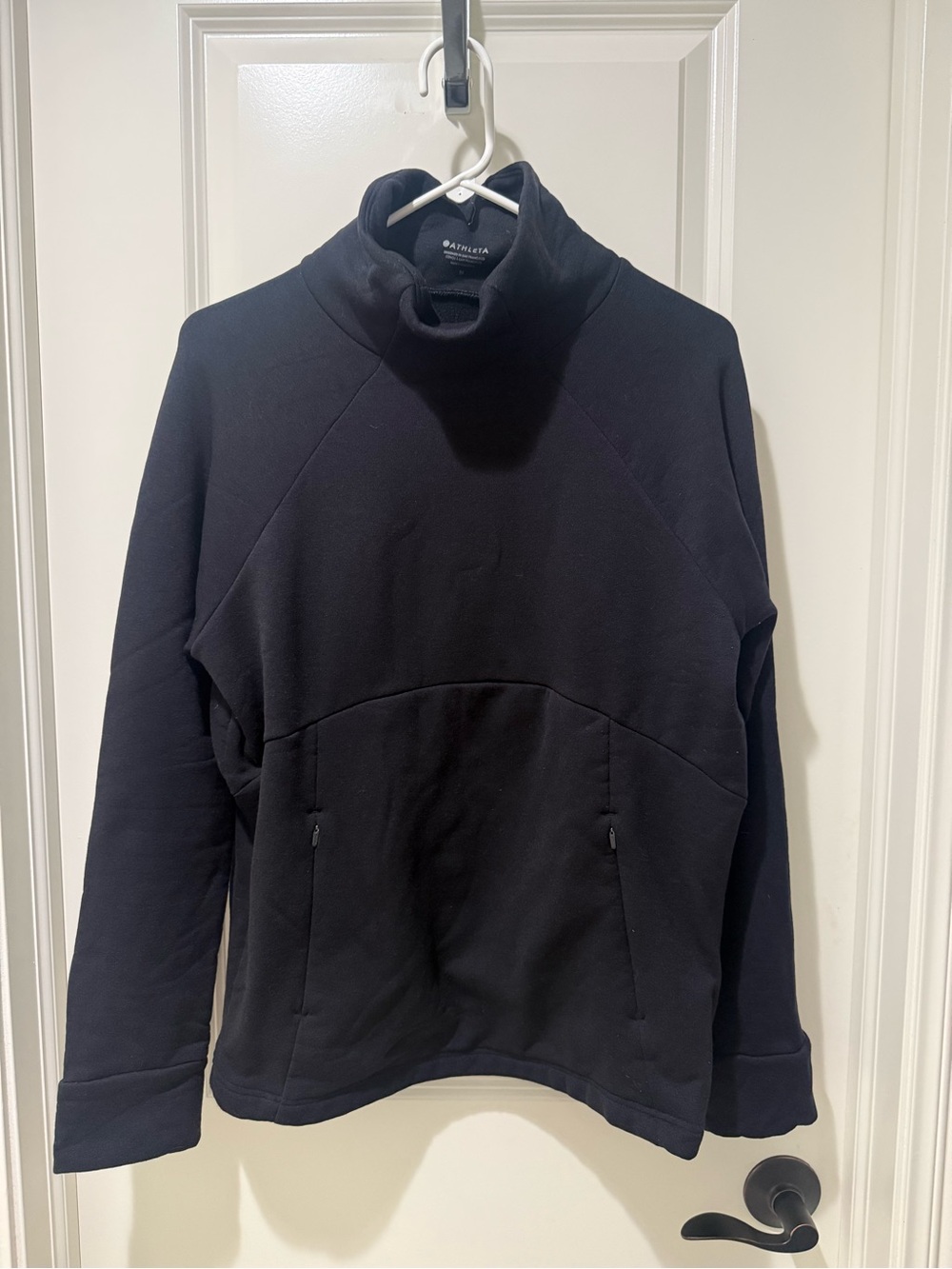 Athleta Women's Black Polartec Funnel Neck Pullover Sweatshirt